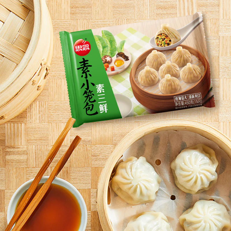 Tiểu lông bao chay (nhân rau xanh,nếm ,mộc nhĩ )15 cái 450g đông lạnh