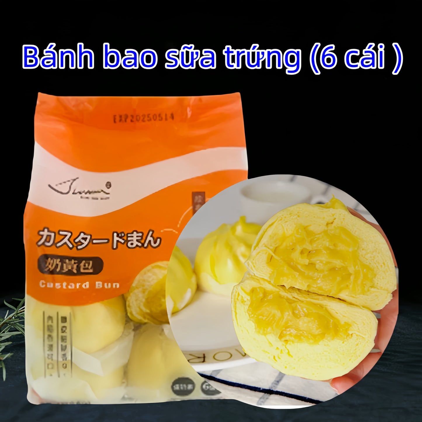 Bánh bao sữa trứng (6 cái )390g đông lạnh