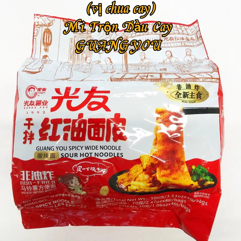 Mì Trộn Dầu Cay GUANGYOU (vị chua cay)100g*4