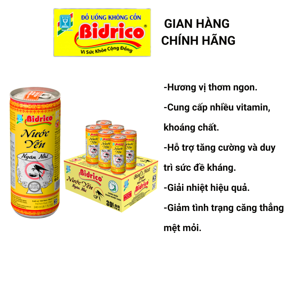 Nước Yến Ngân Nhĩ Bidrico240ml