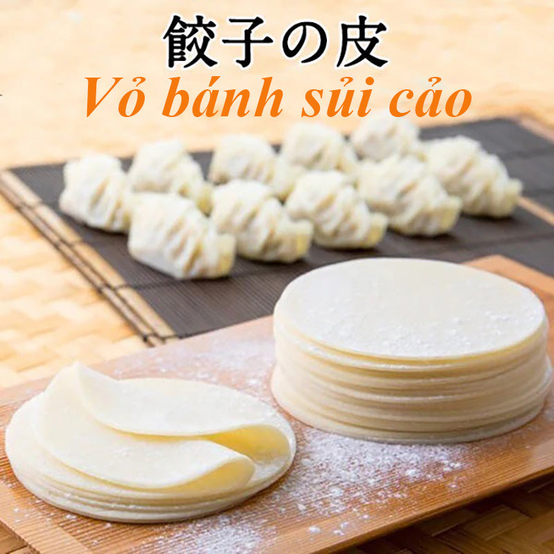 Đặt hàng trước Vỏ bánh sủi cảo khoảng 33 cái Φ10cm 350g đông lạnh