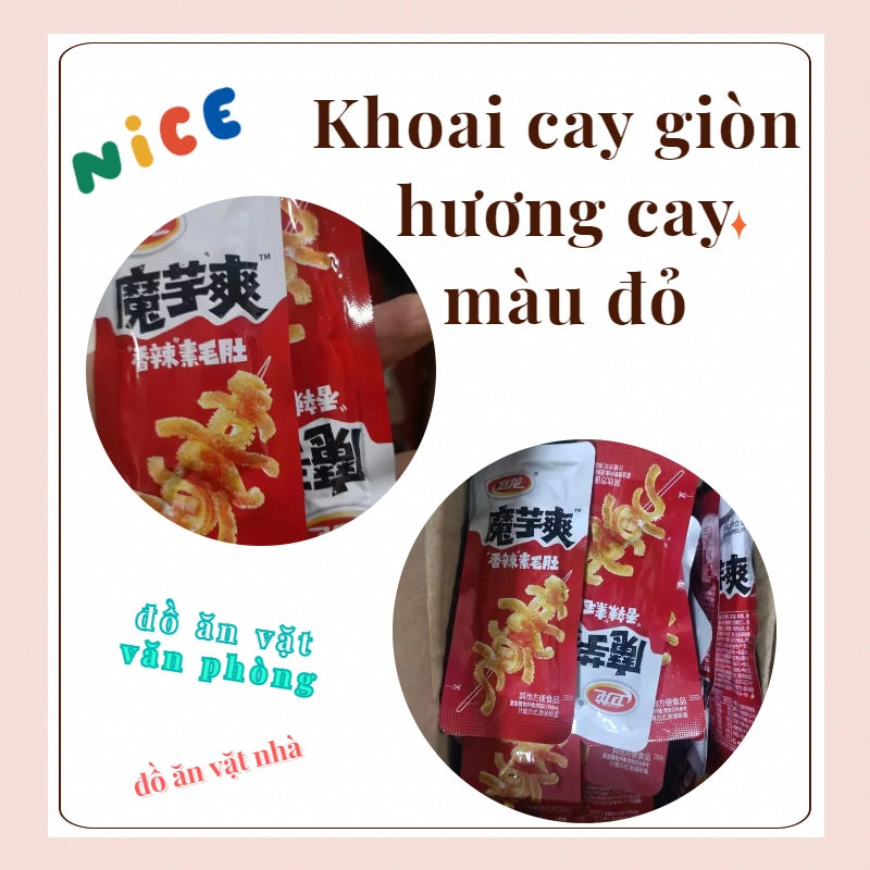 Khoai cay giòn,màu đỏ,hương cay,weilong 80g