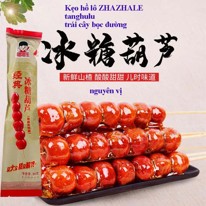 Kẹo hồ lô ZHAZHALE /tanghulu/trái cây bọc đường  nguyên vị 80g đông lạnh