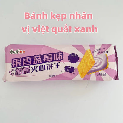 Bánh kẹp nhân vị việt quất xanh KÁNGHIFU 80g