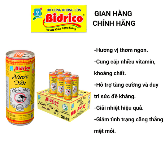 Nước yến Bidrico xuất xứ:Việt Nam 240ml