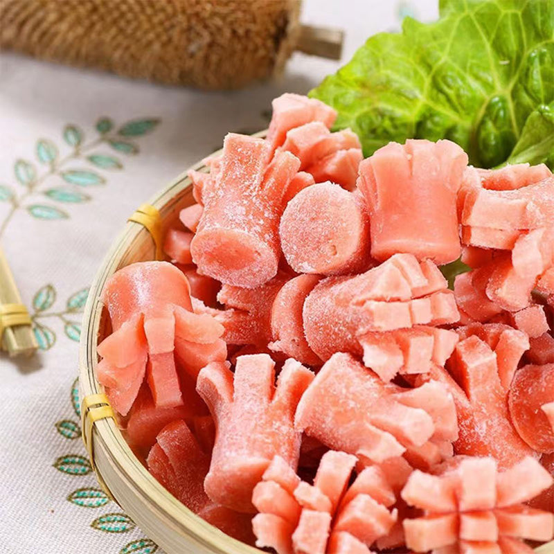 Xúc xích hình hoa màu đỏ 450g đông lạnh