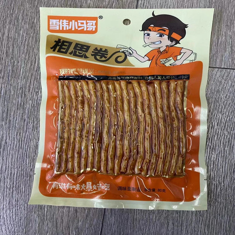 Latiao xiangsijuan Xiaomage/Spicy Strips /Đồ ăn nhẹ ký túc xá Latiao 80g