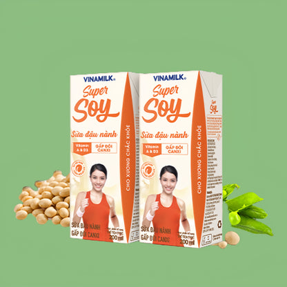 Sữa đậu nành Gấp đôi canxi Vinamilk Super Soy xuất xứ:Việt Nam 200ml