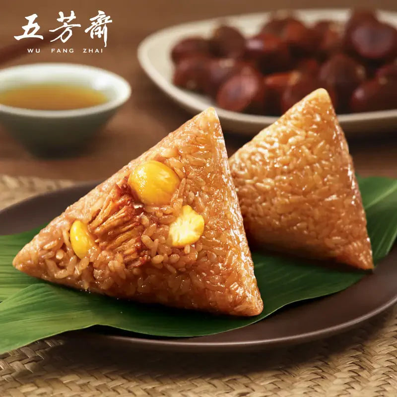 Bánh chưng wufangzhai（nhân thịt lợn hạt dẻ) Xuất xứ:Trung Quốc  100g*4