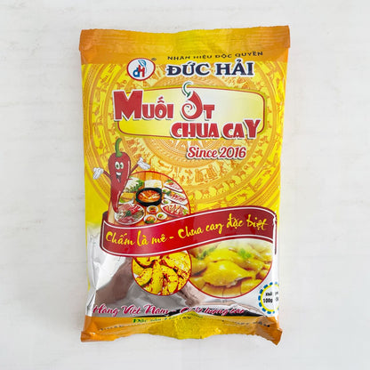 Muối ớt chua cay Đức Hải Xuất xứ:Việt Nam 100g  Số lượng có hạn, mỗi người chỉ được mua 2 gói.