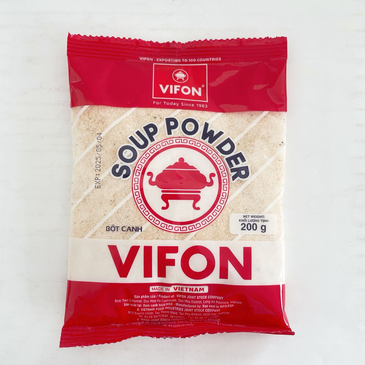 Bột canh VIFON Xuất xứ:Việt Nam 200g  Số lượng có hạn, mỗi người chỉ được mua 2 gói.