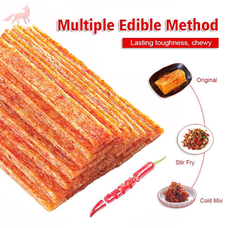 Que cay WeiLong xuất xứ:Trung Quốc 106g Spicy Strips Big Gluten Đồ ăn nhẹ ký túc xá Latiao WeiLong Super Chewy