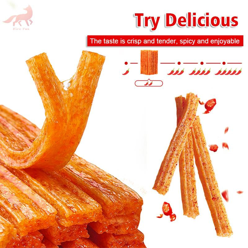 Que cay WeiLong xuất xứ:Trung Quốc 106g Spicy Strips Big Gluten Đồ ăn nhẹ ký túc xá Latiao WeiLong Super Chewy